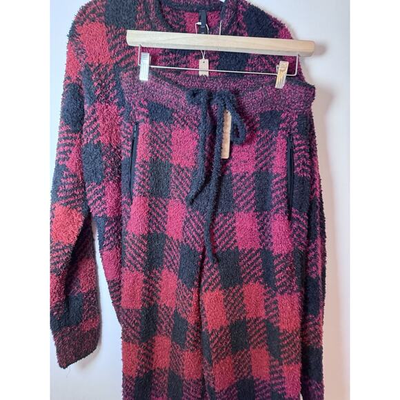 Skims Cozy Knit Jogger Pant Sherpa Brick Buffalo Check L/XL - Picture 6 of 7